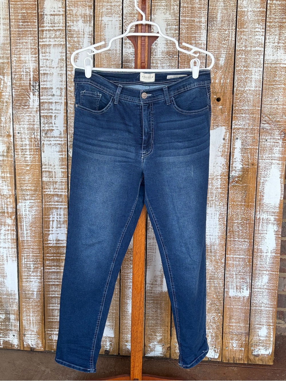 Angels Skinny Jeans in Dark Blue Stretch Denim - Picture 2 of 5